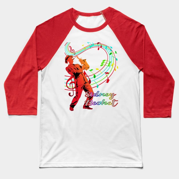 A Man With Saxophone-Sidney Bechet Baseball T-Shirt by Mysimplicity.art